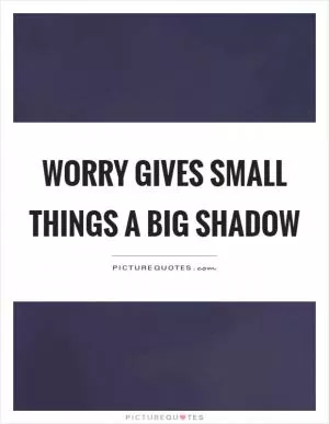 Worry gives small things a big shadow Picture Quote #1