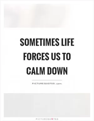 Sometimes life forces us to calm down Picture Quote #1