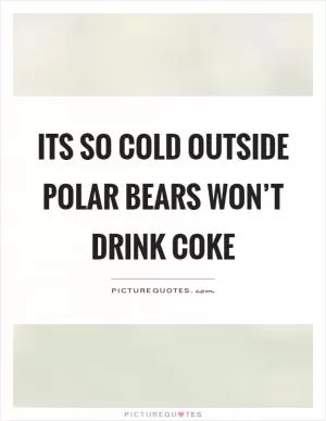 Its so cold outside polar bears won’t drink coke Picture Quote #1