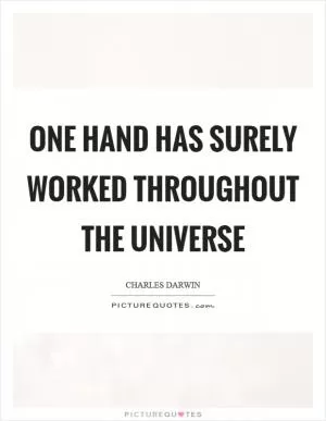 One hand has surely worked throughout the universe Picture Quote #1