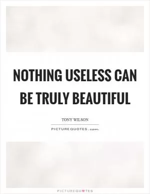 Nothing useless can be truly beautiful Picture Quote #1