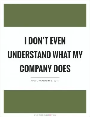 I don’t even understand what my company does Picture Quote #1