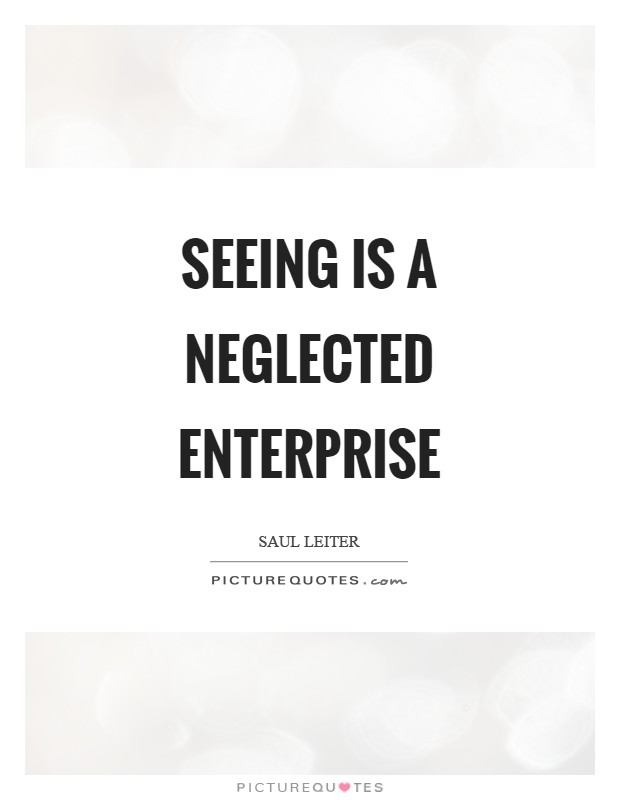 Seeing is a neglected enterprise Picture Quote #1