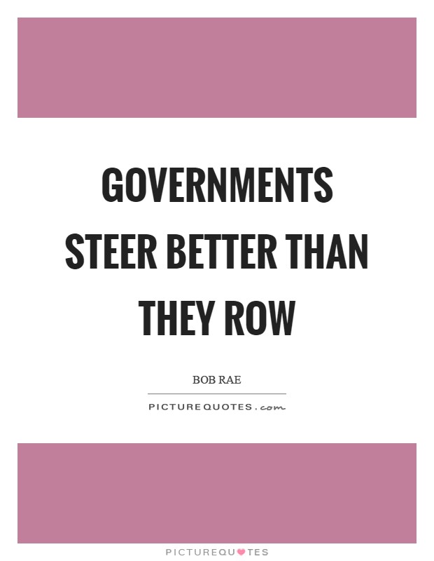 Governments steer better than they row Picture Quote #1