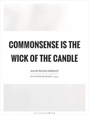 Commonsense is the wick of the candle Picture Quote #1