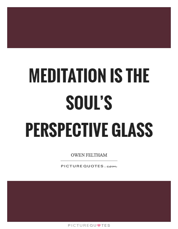 Meditation is the soul's perspective glass Picture Quote #1