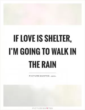 If love is shelter, I’m going to walk in the rain Picture Quote #1