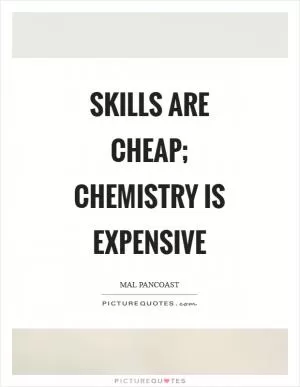 Skills are cheap; chemistry is expensive Picture Quote #1