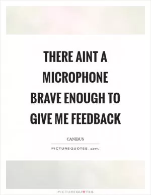 There aint a microphone brave enough to give me feedback Picture Quote #1