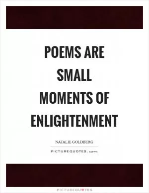 Poems are small moments of enlightenment Picture Quote #1