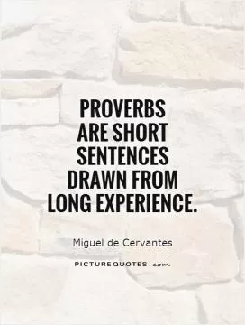 Proverbs  are short sentences drawn from long experience Picture Quote #1