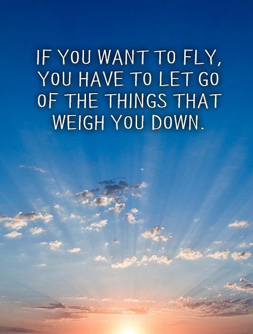 If you want to fly,  you have to let go of the things that weigh you down Picture Quote #1