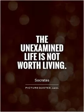 The unexamined life is not worth living Picture Quote #1