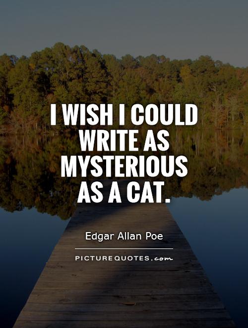 I wish I could write as mysterious as a cat Picture Quote #1