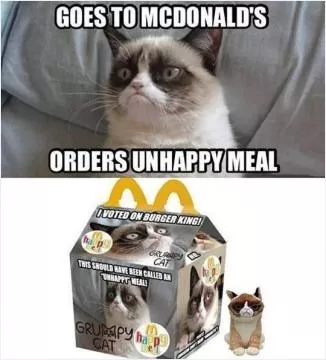 Goes to McDonald's, orders unhappy meal  Picture Quote #1