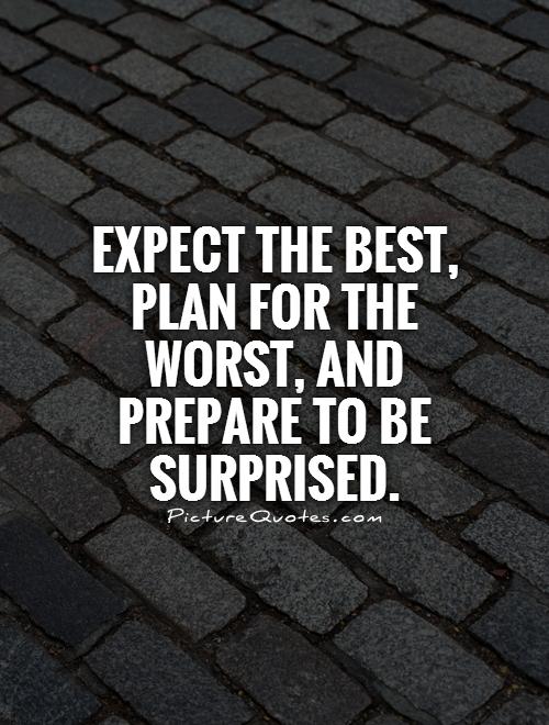 Expect the best, plan for the worst, and prepare to be surprised Picture Quote #1