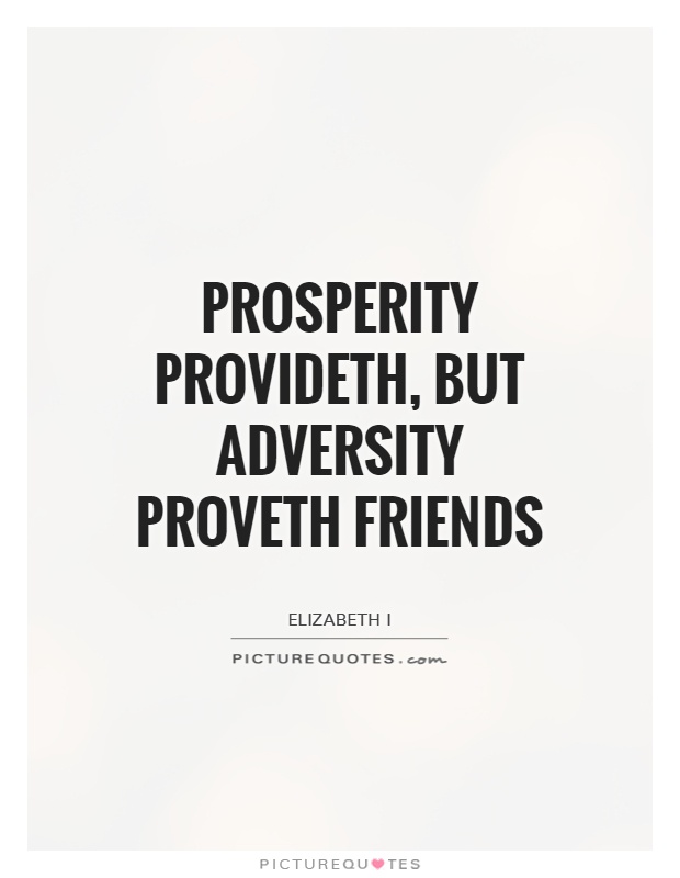 Prosperity provideth, but adversity proveth friends Picture Quote #1