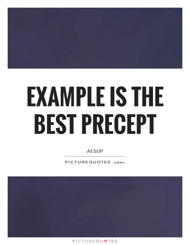 Example is the best precept Picture Quote #1