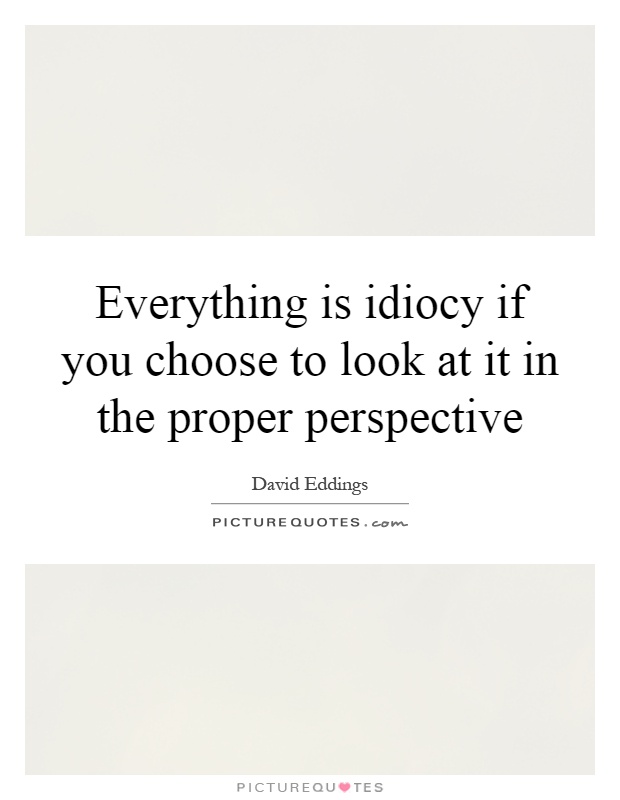 Everything is idiocy if you choose to look at it in the proper perspective Picture Quote #1