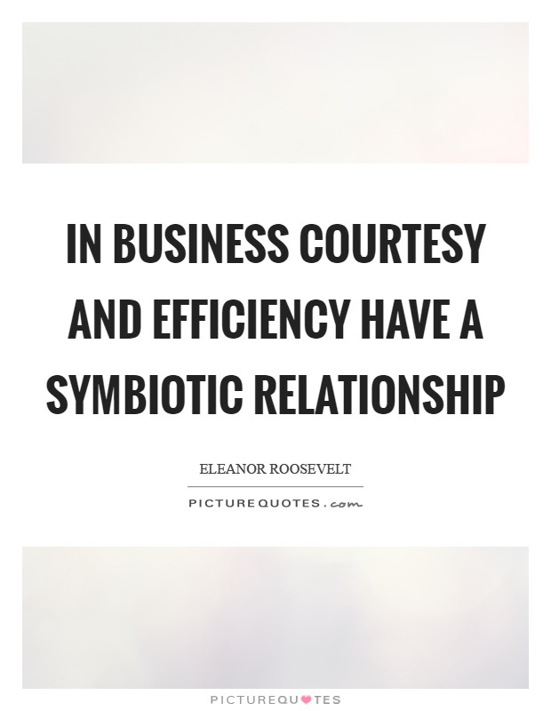 In business courtesy and efficiency have a symbiotic relationship Picture Quote #1