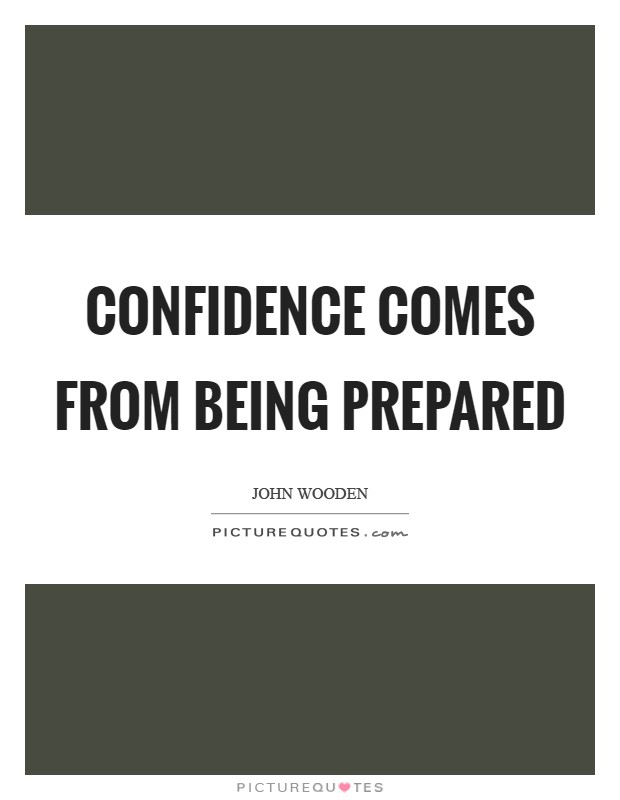 Confidence comes from being prepared Picture Quote #1
