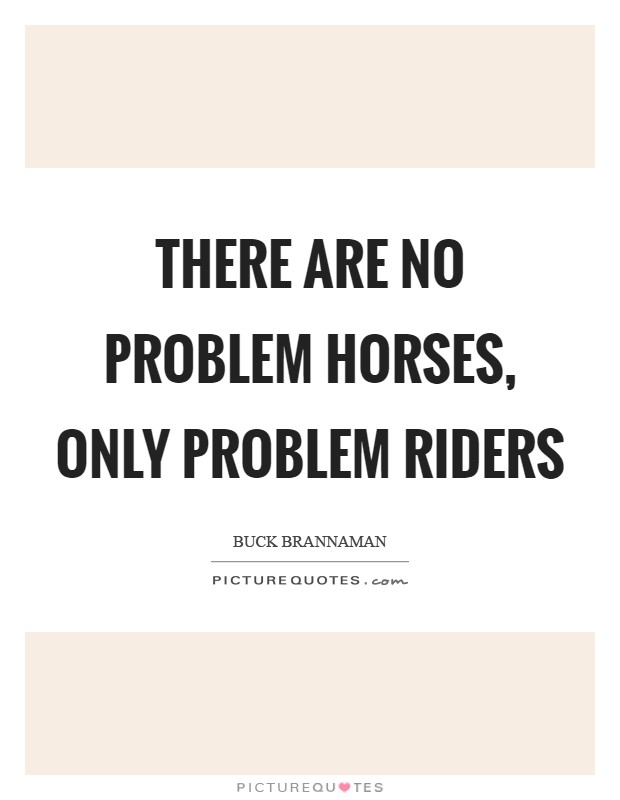 There are no problem horses, only problem riders Picture Quote #1