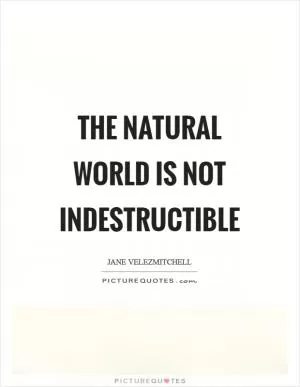 The natural world is not indestructible Picture Quote #1