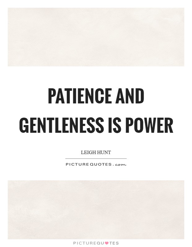 Patience and gentleness is power Picture Quote #1
