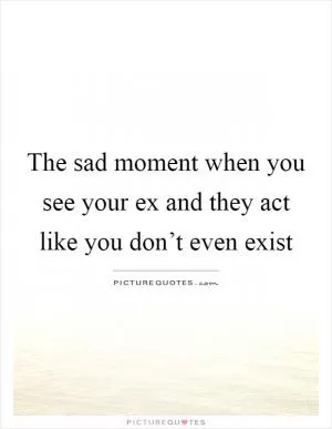 The sad moment when you see your ex and they act like you don’t even exist Picture Quote #1