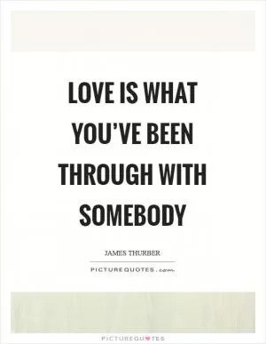 Love is what you’ve been through with somebody Picture Quote #1