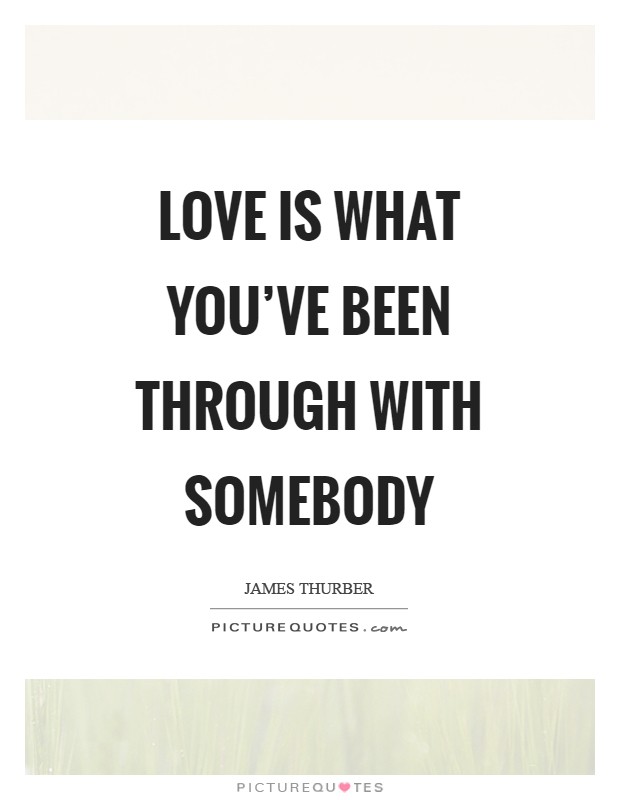 Love is what you've been through with somebody Picture Quote #1
