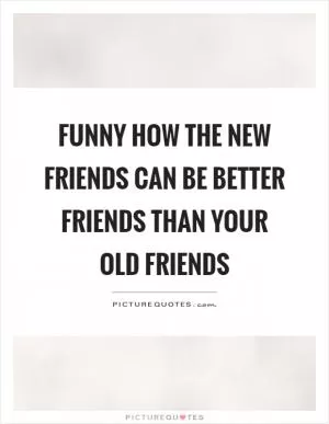 Funny how the new friends can be better friends than your old friends Picture Quote #1