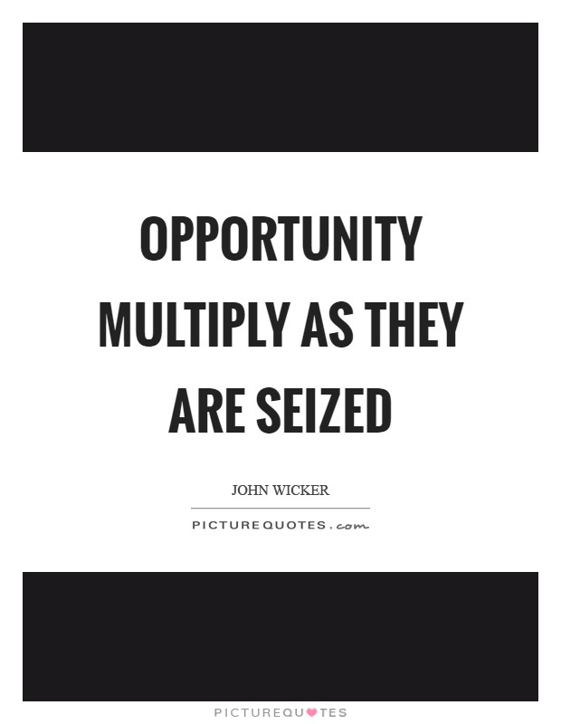 Opportunity multiply as they are seized Picture Quote #1