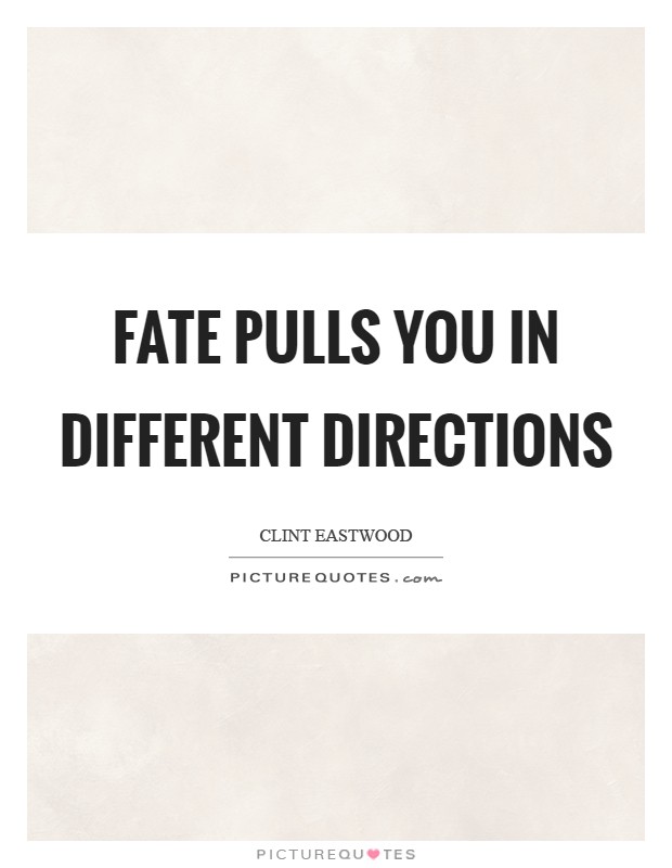 Fate pulls you in different directions Picture Quote #1