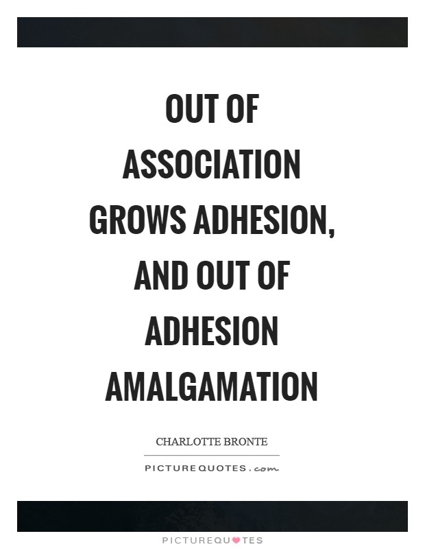 Out of association grows adhesion, and out of adhesion amalgamation Picture Quote #1