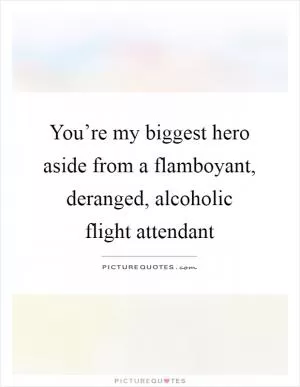 You’re my biggest hero aside from a flamboyant, deranged, alcoholic flight attendant Picture Quote #1