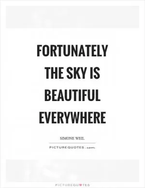 Fortunately the sky is beautiful everywhere Picture Quote #1