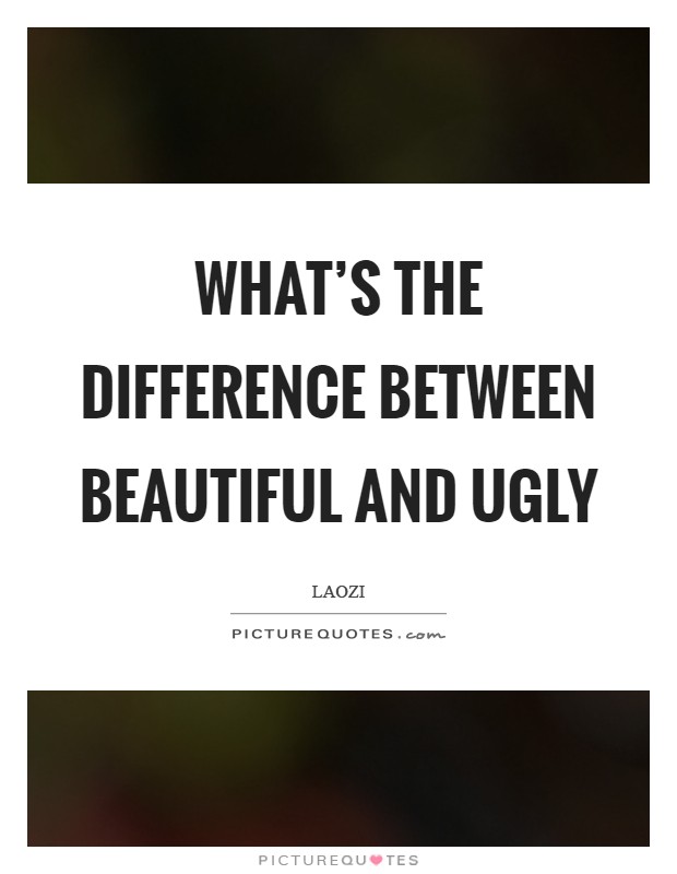 What's the difference between beautiful and ugly Picture Quote #1