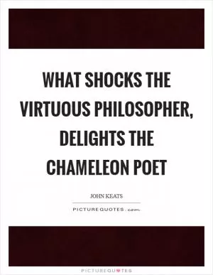 What shocks the virtuous philosopher, delights the chameleon poet Picture Quote #1