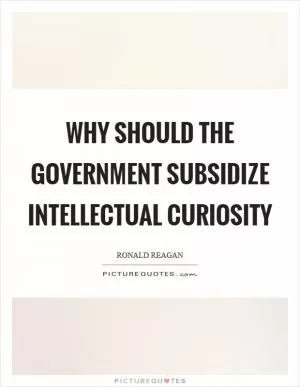 Why should the government subsidize intellectual curiosity Picture Quote #1