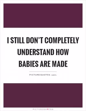I still don’t completely understand how babies are made Picture Quote #1