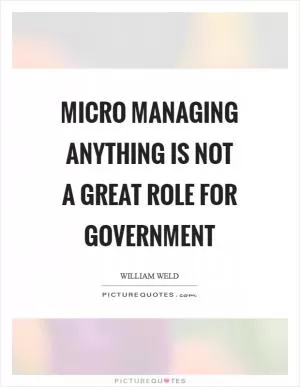 Micro managing anything is not a great role for government Picture Quote #1