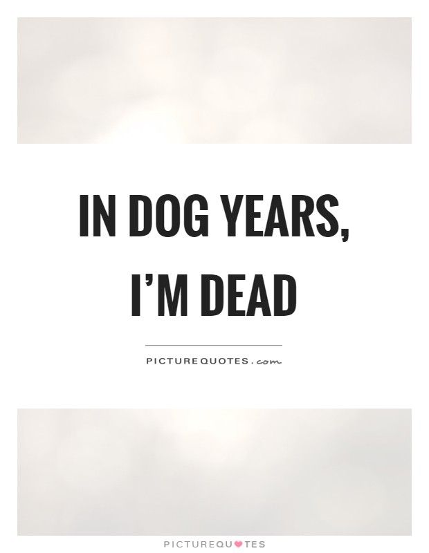 In dog years, I'm dead Picture Quote #1