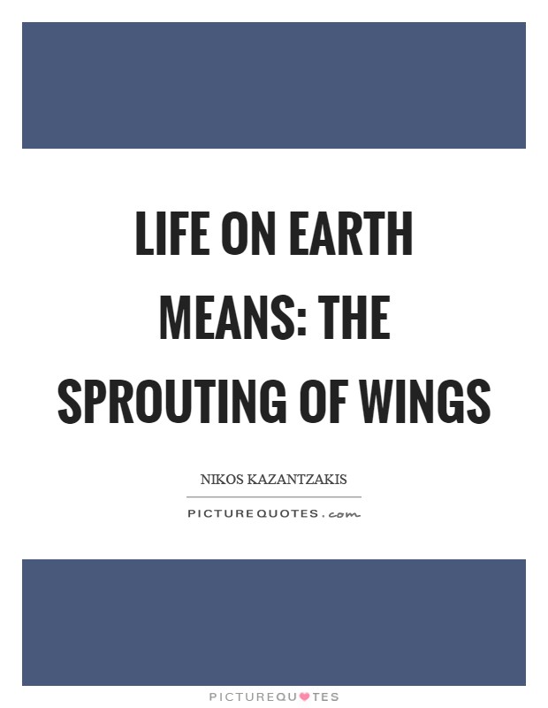 Life on earth means: the sprouting of wings Picture Quote #1