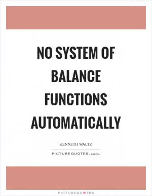 No system of balance functions automatically Picture Quote #1