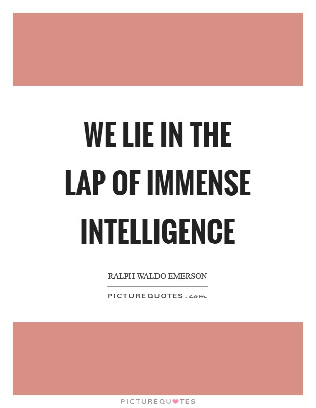 We lie in the lap of immense intelligence Picture Quote #1