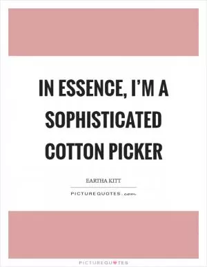In essence, I’m a sophisticated cotton picker Picture Quote #1