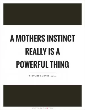 A mothers instinct really is a powerful thing Picture Quote #1