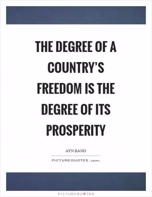 The degree of a country’s freedom is the degree of its prosperity Picture Quote #1