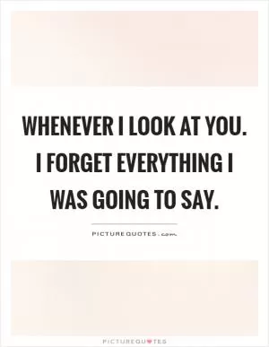 Whenever I look at you. I forget everything I was going to say Picture Quote #1